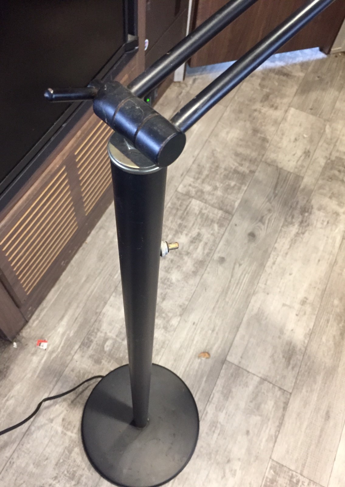 Vintage Mid-Century Modern Floor Lamp Adjustable Black 1970's