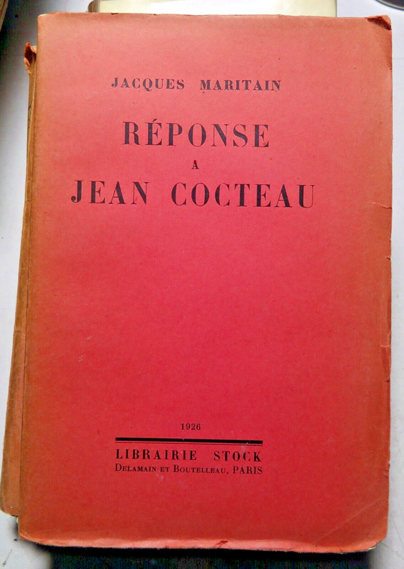 Cocteau/Reponse A Jean./J.Maritain/Stock/1926/Eo Sur Velin D'Arches/Grand Papier