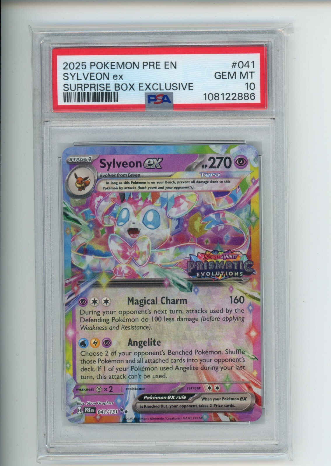 2025 Pokemon Prismatic Evolutions Sylveon EX 041/131