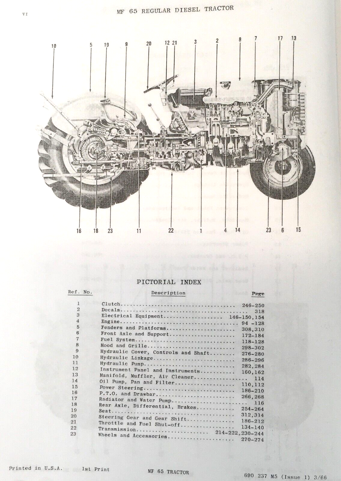 Set Massey Ferguson 65 Tractor Service Parts Catalog Operators Manual Shop Book