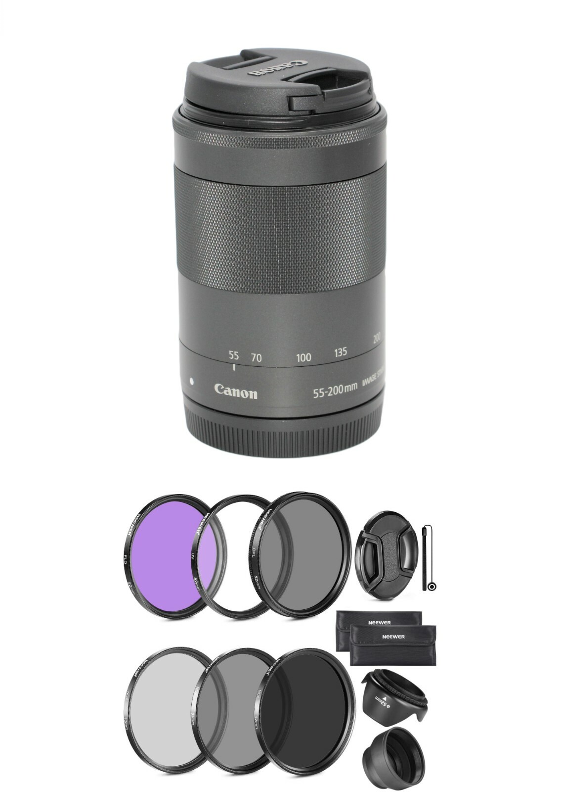 Canon EF-M 55-200mm f/4.5-6.3 IS STM FOR M M2 M3 M4 M5 M6 + Filter
