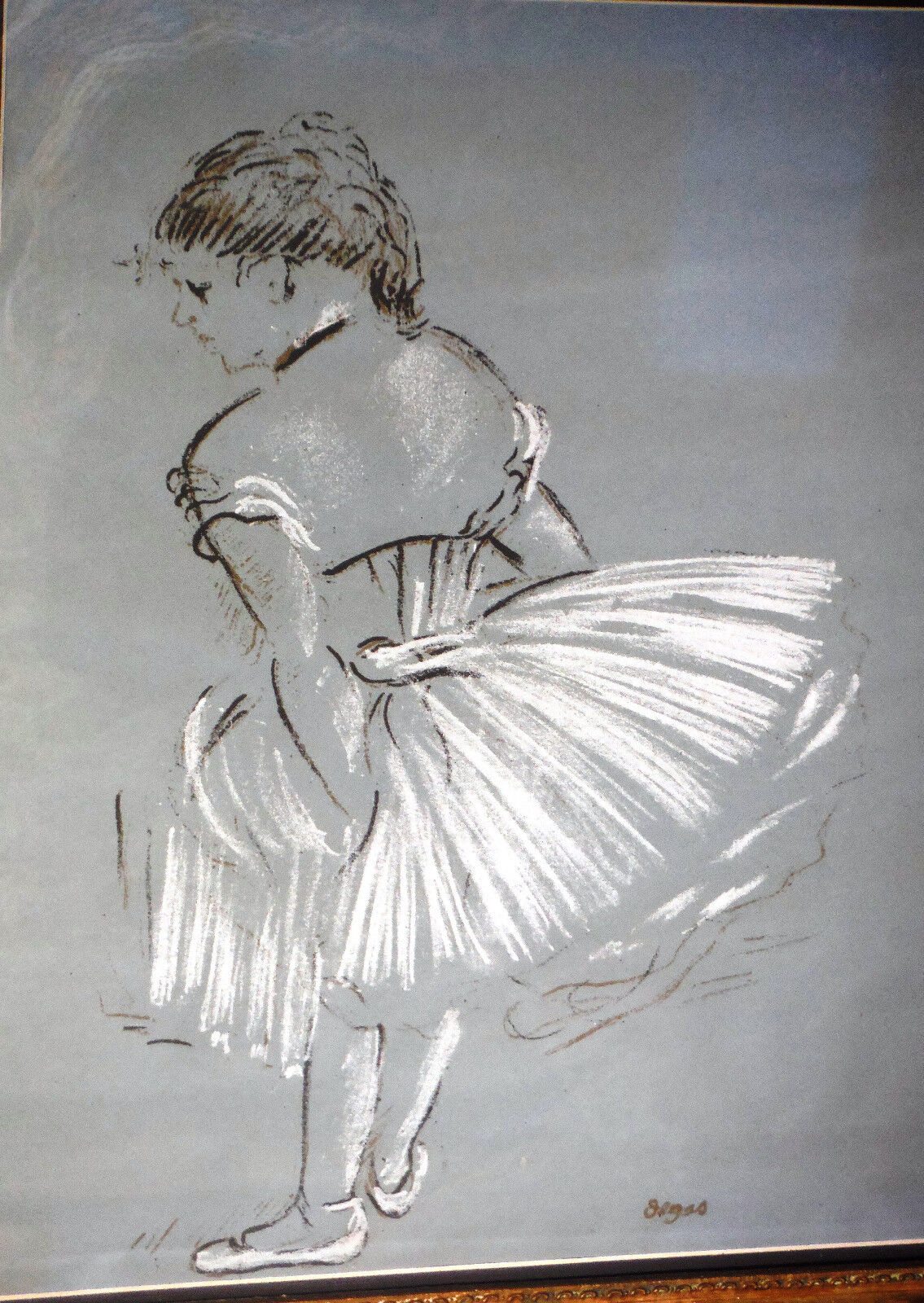Edgar DEGAS Ballerina Study Fine Chalk Drawing w Pastel Edgar DEGAS Ballerina Study Fine Chalk Drawing w Pastel