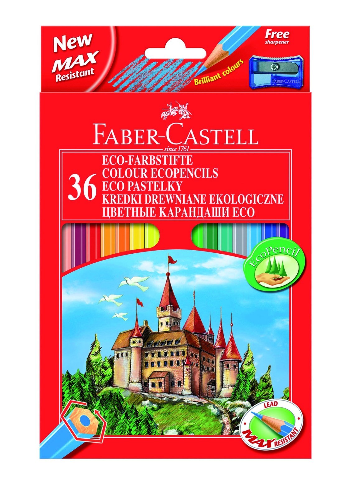 36 Faber Castell Farbstifte Buntstifte Malstifte mit Spitzer 36er Etui Eco