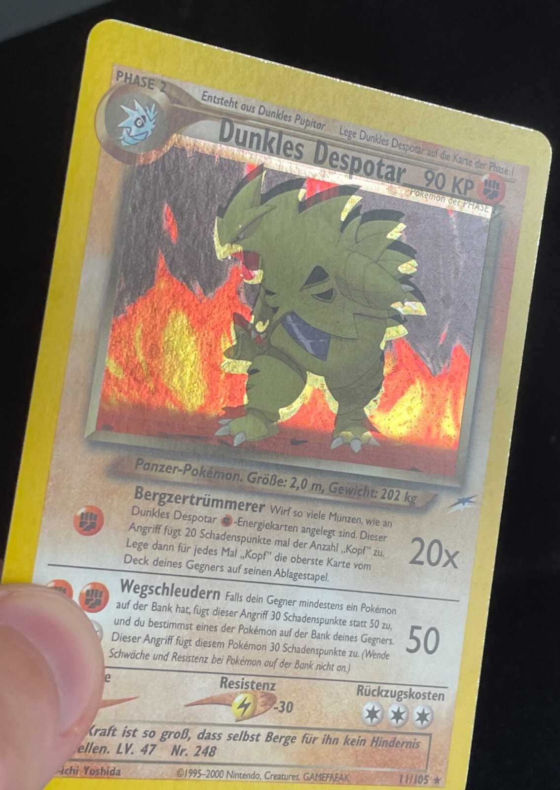 ポケモンカードゲーム neo Tyranitar Dark Tyranitar Pokemon 2001 Holo Neo Destiny Japanese 248 VG
