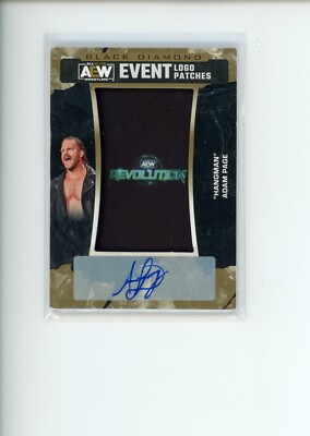 2024 Black Diamond AEW Hangman Adam Page LPR-5 Revolution Event Patch Auto 10/99