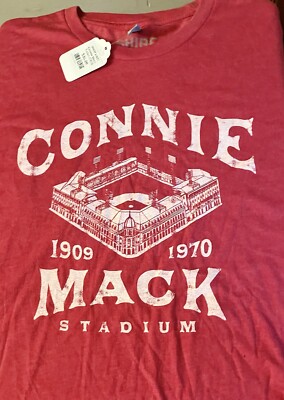 Shibe Philadelphia Connie Mack Stadium 1909-1970 Red Large Short Sleeve T-Shirt