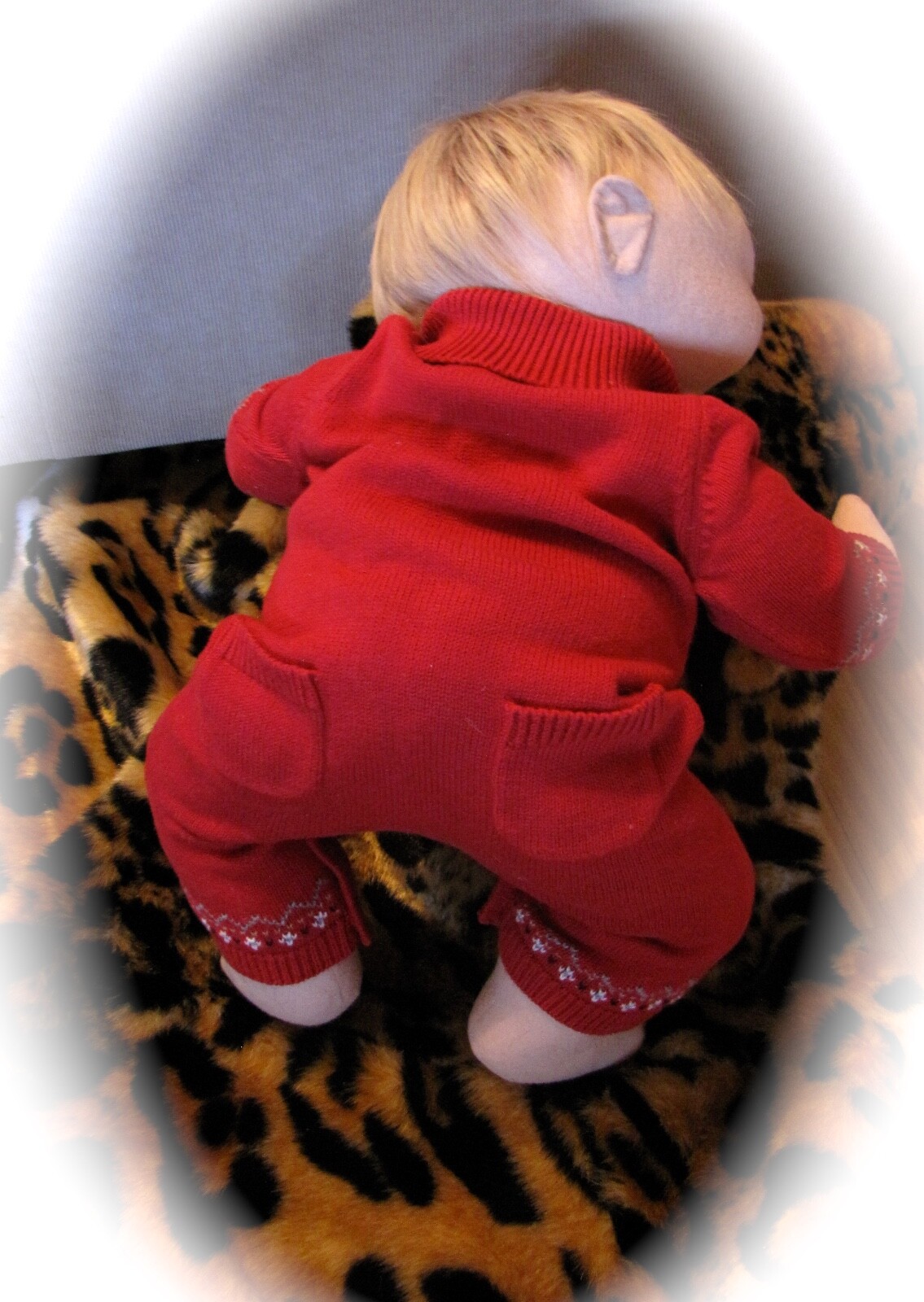 Handmade Soft Sculpture Baby Doll with magnetic pacifer