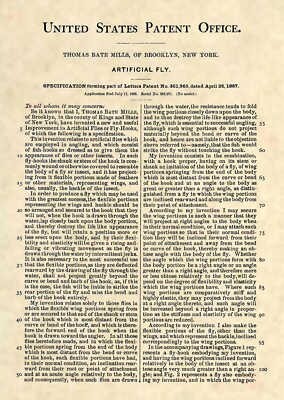 Rainbow Trout Fishing Lure US Patent Art Print- Antique Vintage Fly Fishing -851