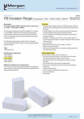 K26 Insulating Firebrick 9 x 4.5 x .50 Morgan Thermal Ceramics 2600F Box of 4