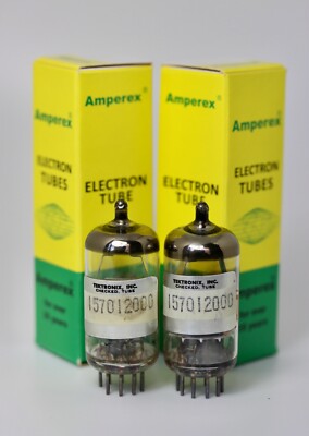1972 AMPEREX P.Q. HOLLAND 6DJ8 ECC88 6922 MATCHED TUBE PAIR TEKTRONIX L.N. TESTS
