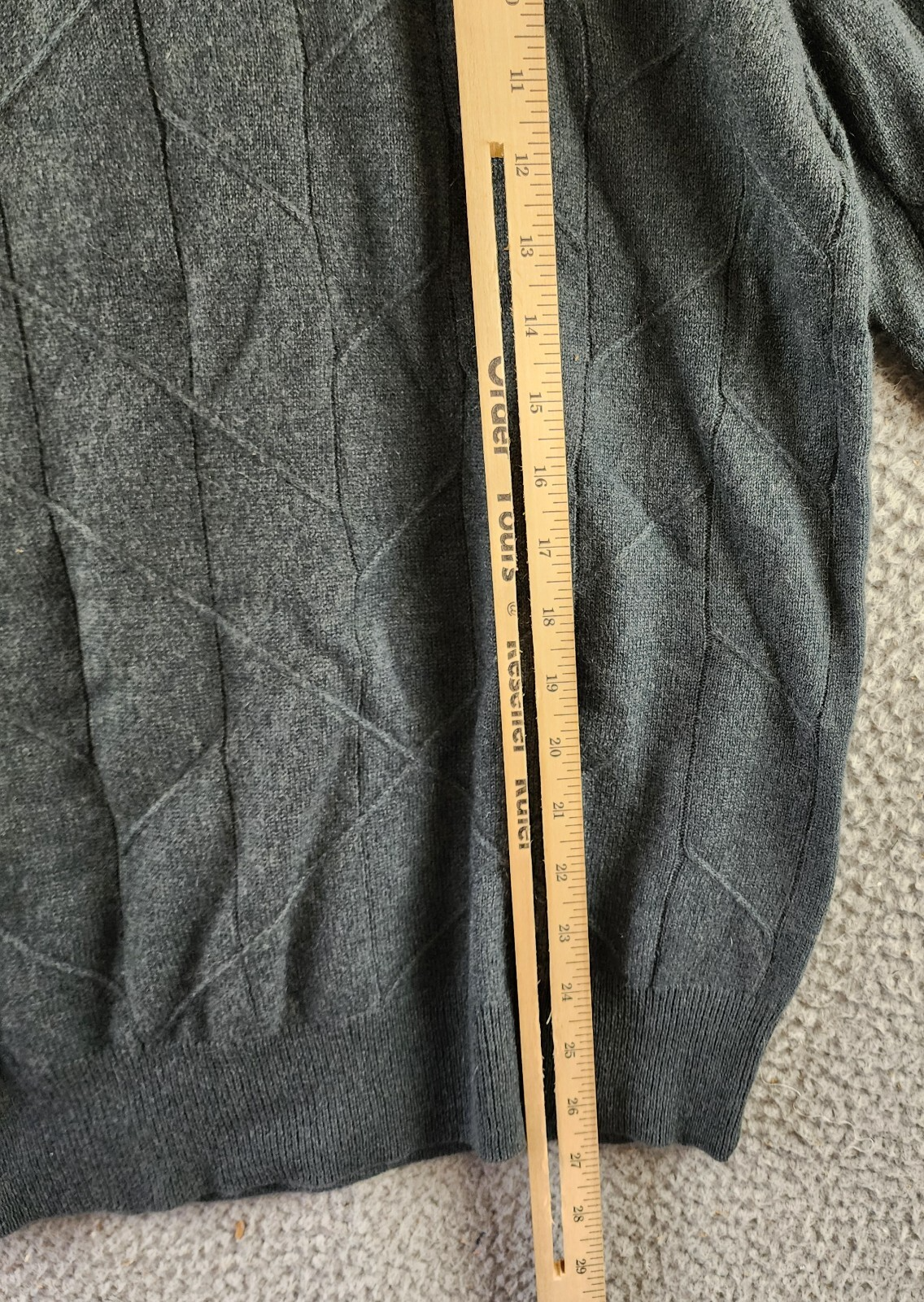 The Men's Store at Bloomingdale's Novelty Stitch Sweater Men's L Slate Green L/S - Picture 10 of 13