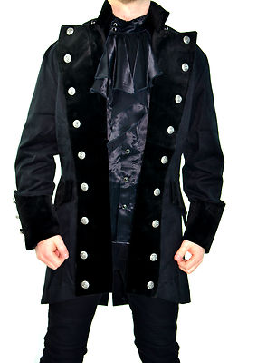 Pre-owned Shrine Gothic Vampire Goth Victorian Versailles Pirat Coat Jacket Lestat Count In Black