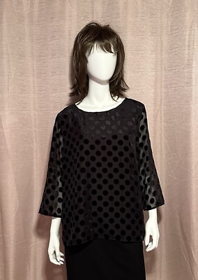 NWT rsvp by Talbots Women s Size XL Black Polyester Blend Lined Pullover Blouse