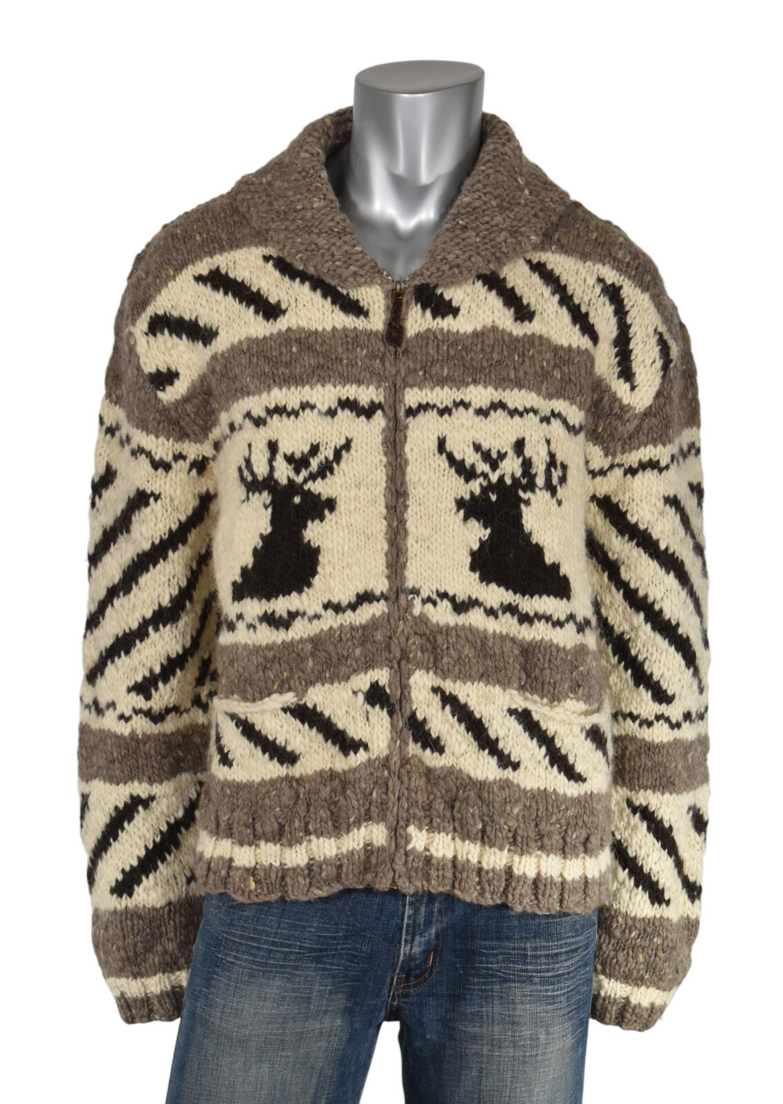 Polo Ralph Lauren Hand Knit Wool Full Zip Cowichan Cardigan