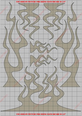 FLA1072S Flames Solvent Based Vinyl Masking/ Stencil Kit