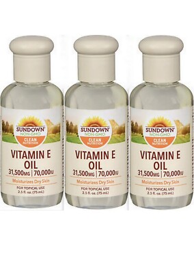 70,000 IU Naturals Vitamin E Oil 2.5oz (x3 Bottles) Skin Lotion Body Moisturizer