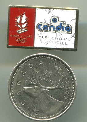 1992 ALBERIVILLE OLYMPIC GAMES CANDIA PARTENAIRE OFFICIEL SPONSOR PIN EPINGLETTE