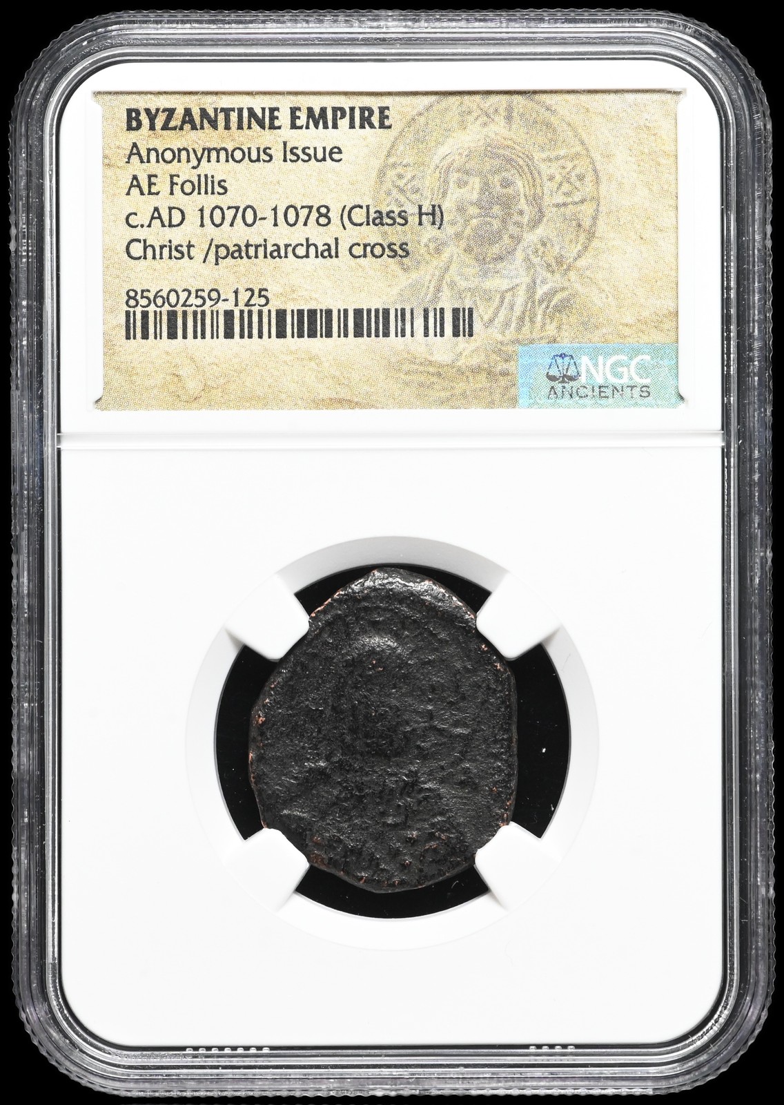 BYZANTINE. Anonymous Christ Follis, 1070-1078 AD. Class H, NGC Certified