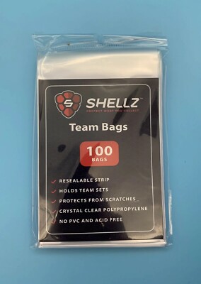 Card Shellz Team Bags 100 Count Resealable