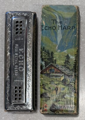 Vintage M. Hohner THE ECHO HARP Harmonica made in Germany