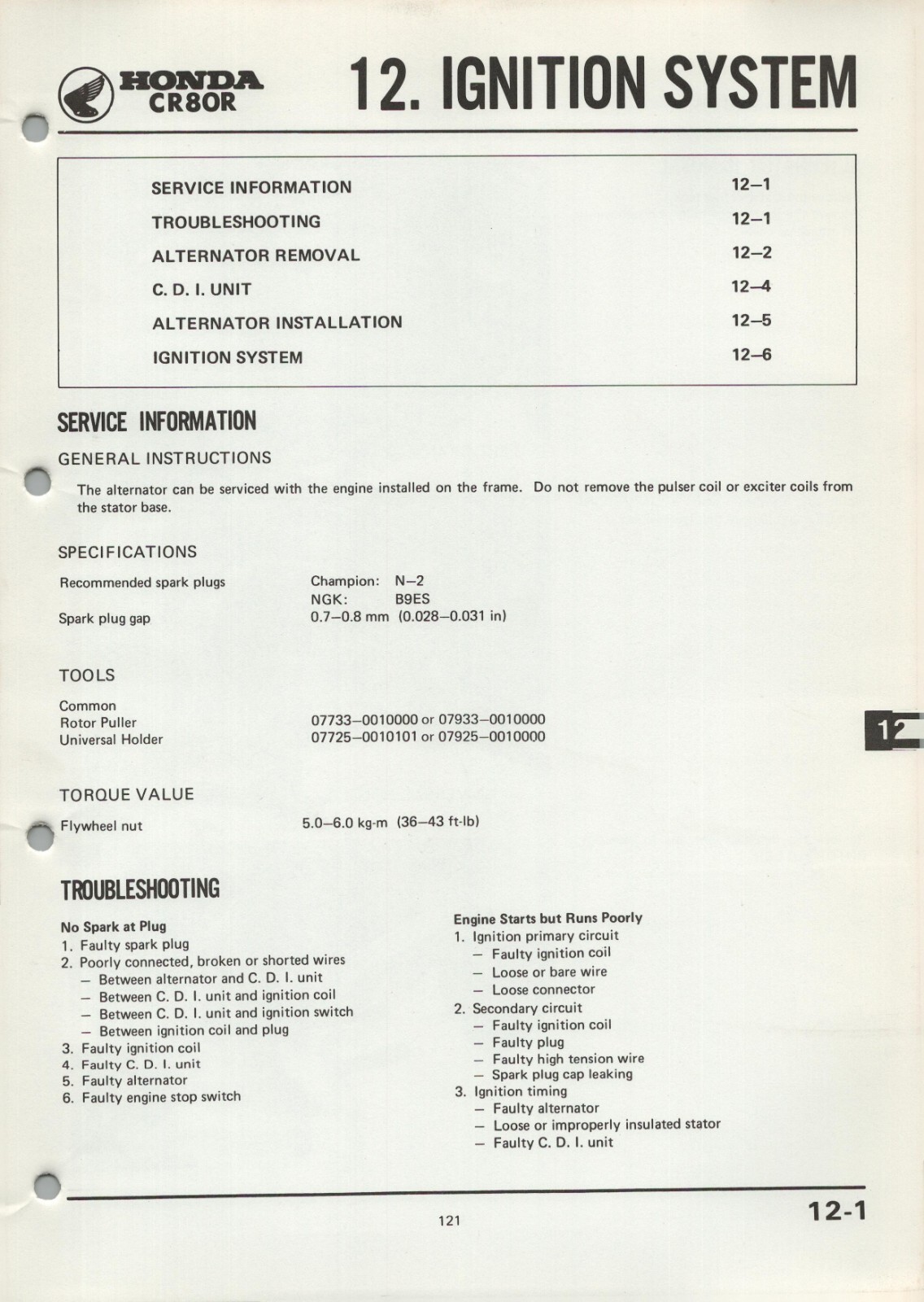 PDF DOWNLOAD Honda CR80R Elsinore (1980) Shop Repair Manual CR 80 R PDF 18040