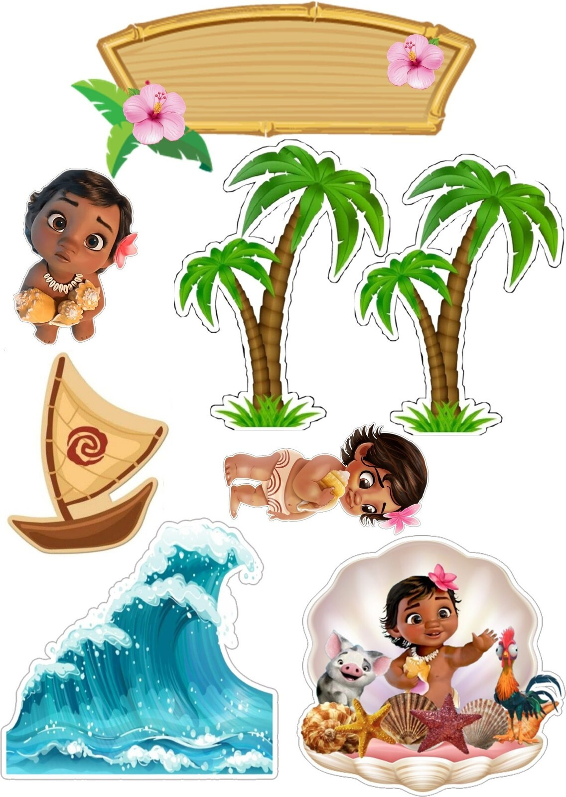 Free Printable Moana Cake Topper Printable