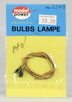 Model Power #254G Green Sub-Miniature Light Bulb for 1.5 volts, Package of 3