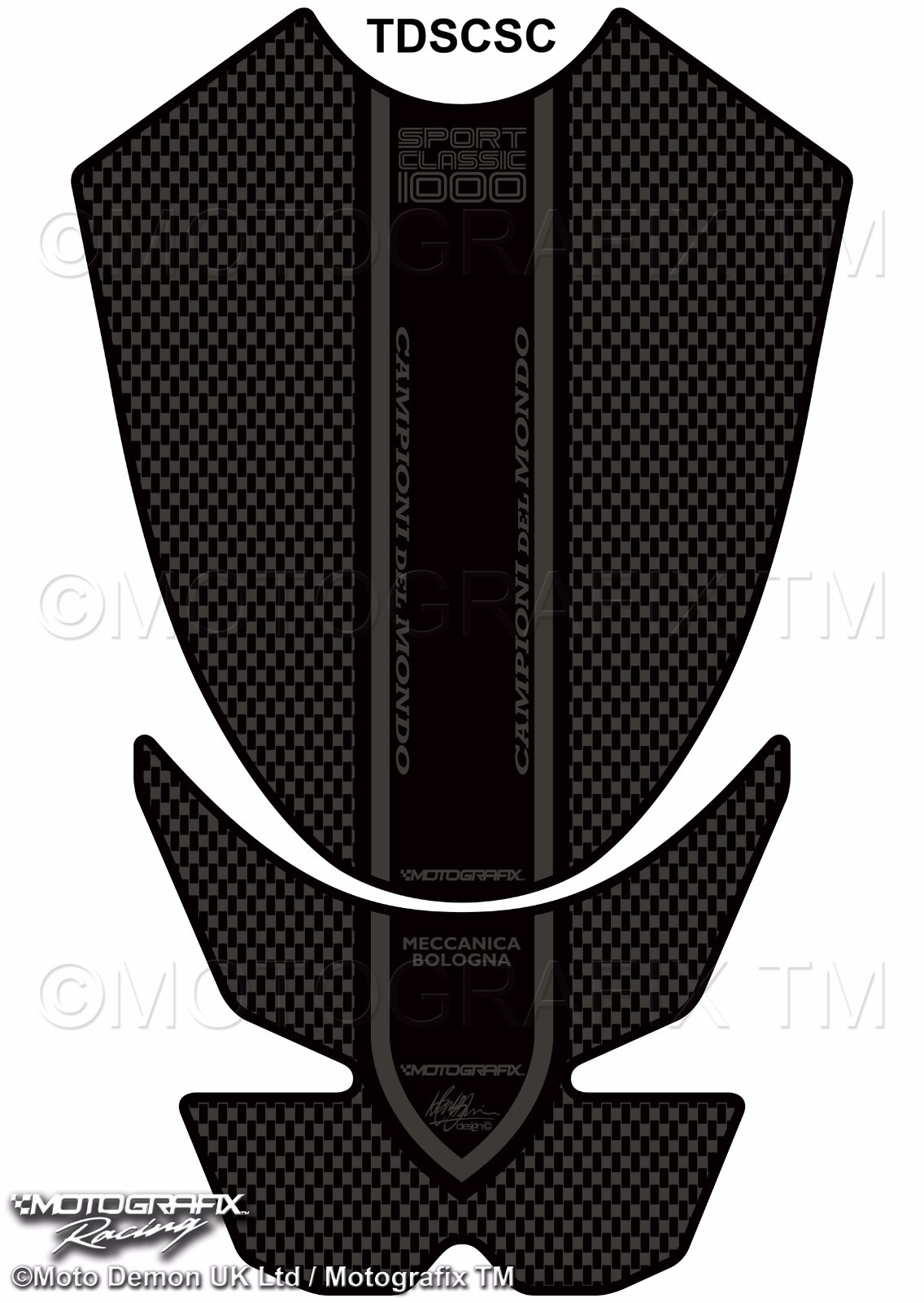 Ducati Sport Classic 1000 Carbon Motografix Tank Pad Tankpad Ducati Sport Classic 1000 Carbon Motografix Tank Pad Tankpad