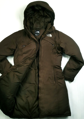 HOT Women s THE NORTH FACE HYVENT PARKA DOWN HOOD LONG BROWN COAT