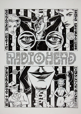 RADIOHEAD - 1998 Centrum, Worcester Concert Window Poster 30''x20'' - reprint