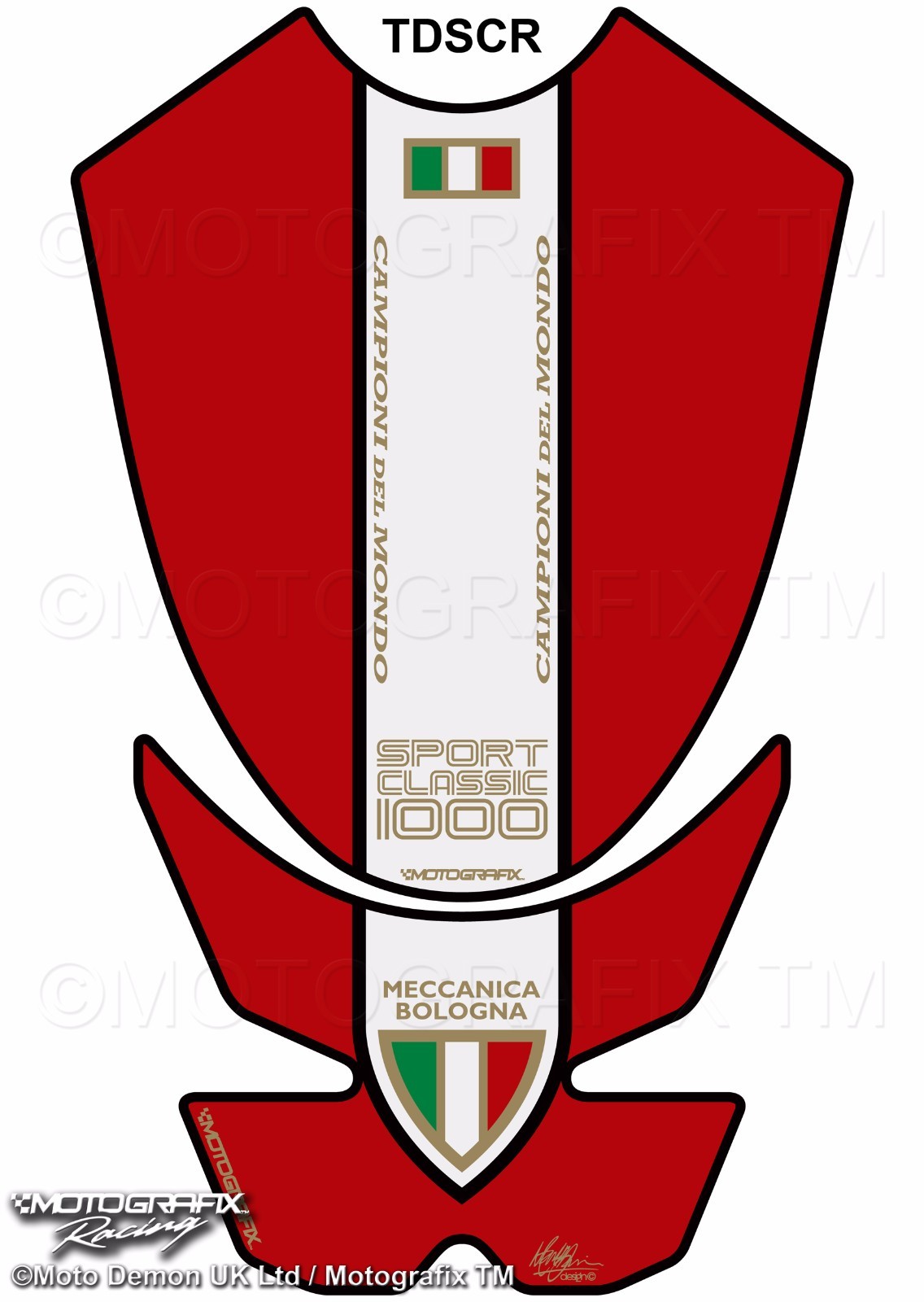 Ducati Sport Classic 1000 Red Motografix Tank Pad Tankpad 3D Ducati Sport Classic 1000 Red Motografix Tank Pad Tankpad 3D