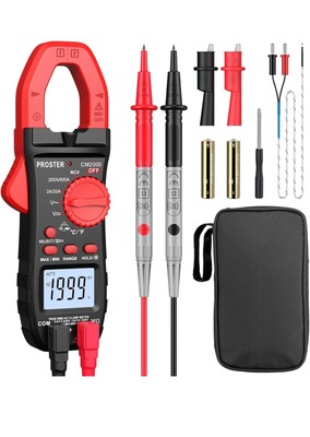 Clamp Meter - TRMS 2000 Counts Auto-Ranging 600A AC Current 600V AC/DC Voltage