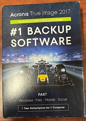 Acronis True Image 2017 Backup Software for 1 Computer 1 Year Subscription
