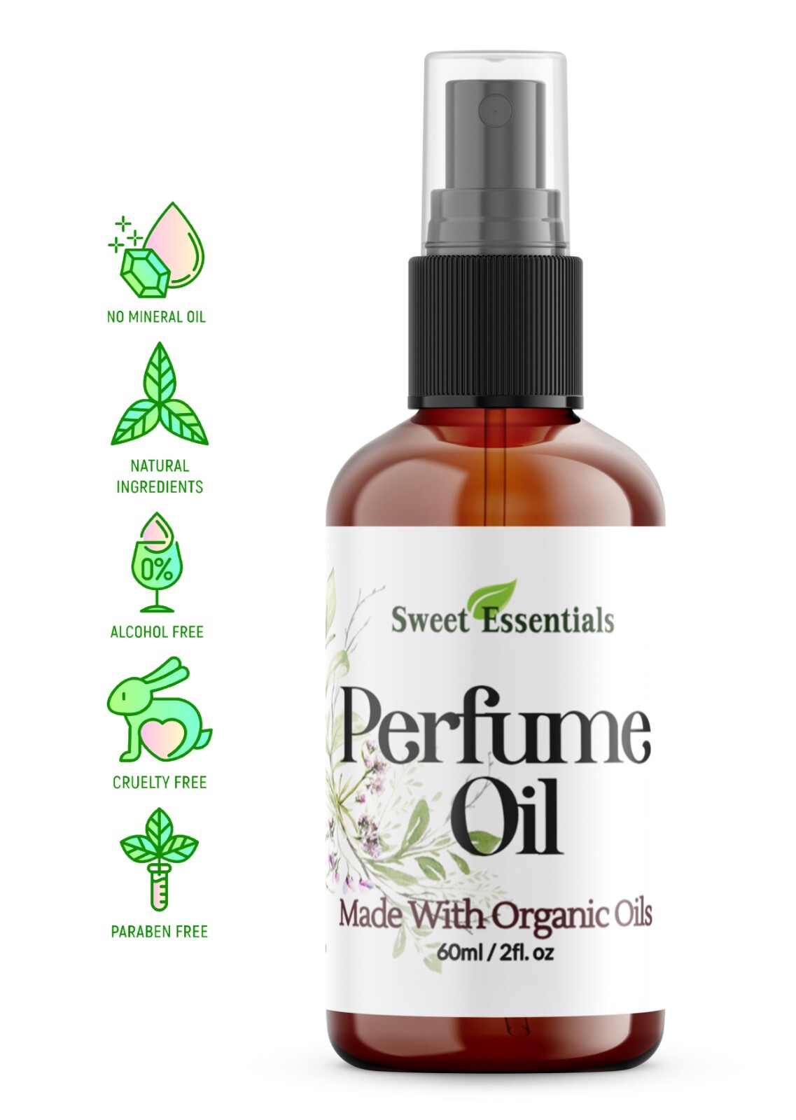 | 2oz | Made W/ Organic Oils | Alcohol Free