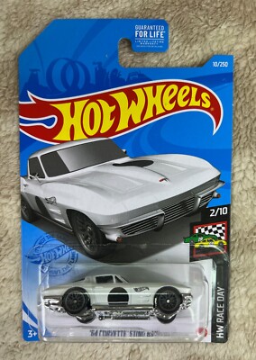  Hot Wheels '64 Corvette Sting Ray White HW Race Day 2/10 10/250 HW18 