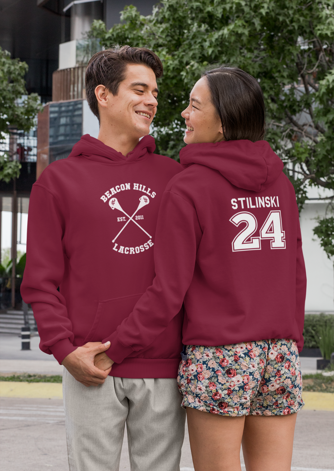  The Creating Studio Adult Retro Stilinski 24 Beacon Hills  Lacrosse 2-Sided Hoodie : Clothing, Shoes & Jewelry