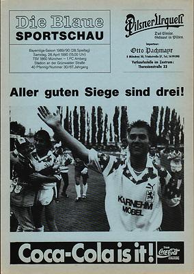 Ligue de Bavière 89/90 Tsv 1860 Munich - 1. FC Amberg, 28.04.1990