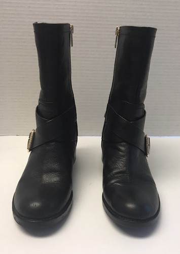 Vince Camuto Women's Size 6M  Windy Moto Boots Black Leather Boots