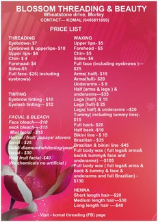 Threading Tinting Waxing Other Beauty Service In Morley
