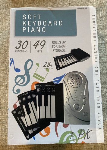Soft Keyboard Piano 30 Functions 49 Keys Rolls Up For Easy Storage 28” Keyboard
