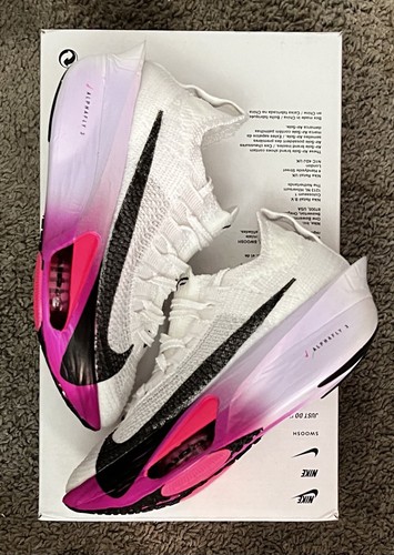 NIKE SIZE 8.5W- AIR ZOOM ALPHAFLY NEXT% 3 WHITE/BLACK-PURPLE AGATE FD8315-100