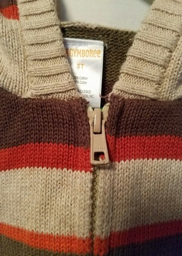 Gymboree Sweater Toddler Boys Size 3T Hooded Zippered Brown Fall