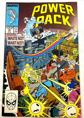 POWER PACK #49 - Marvel Comic - October 1989 - The Wasting - VF