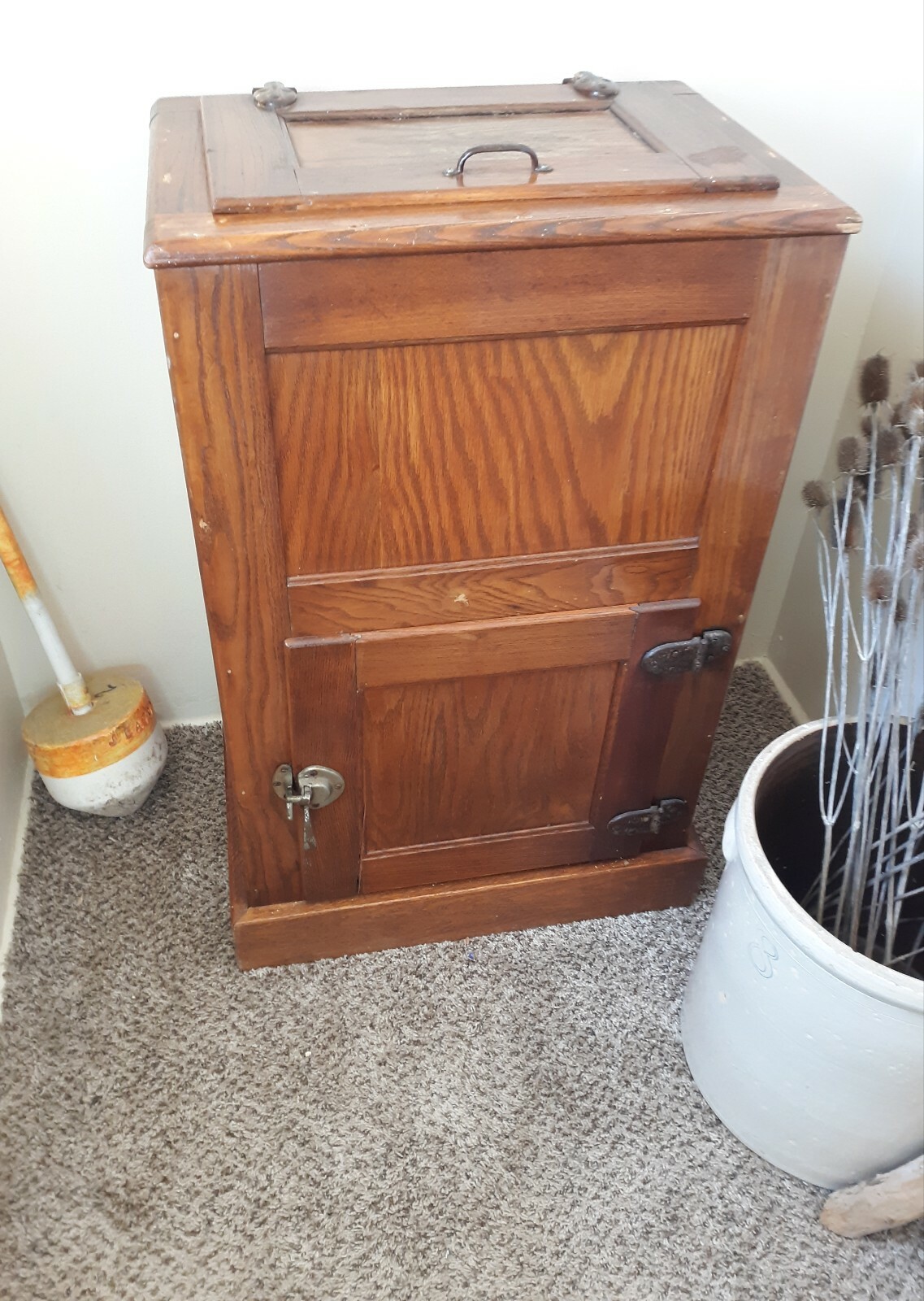 Antique Solid Oak Ice Box