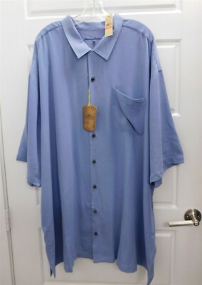 New Tommy Bahama French Blue Catalina Twill 100 Silk Button Down