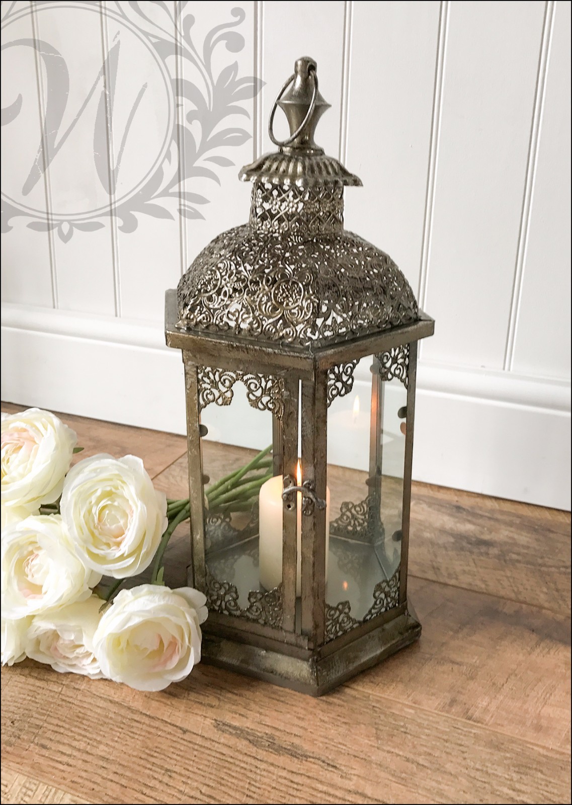 New Small Vintage Lantern Holder Candle Style Garden Antique French