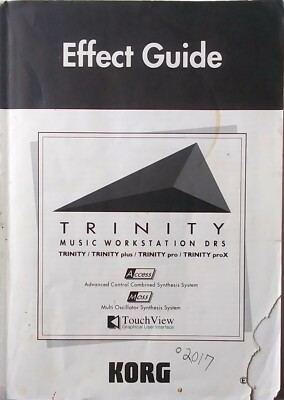 Korg Effect Guide Manual Book for Trinity Trinity plus Trinity pro Trinity proX.
