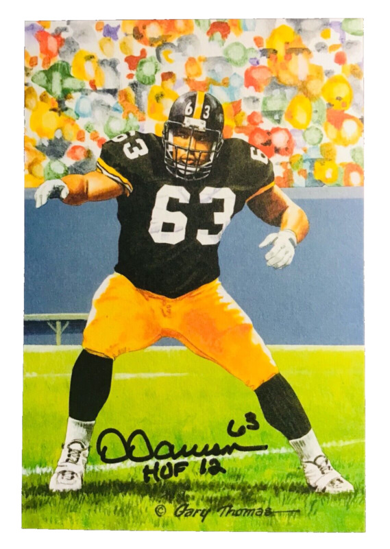 Steelers DERMONTTI DAWSON auto autographed signed Goal Line Art  HOF INSCRIPTION