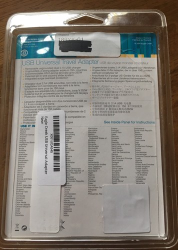 Eagle Creek USB Universal Travel Power Adapter PRO White, Works in 150 Countries