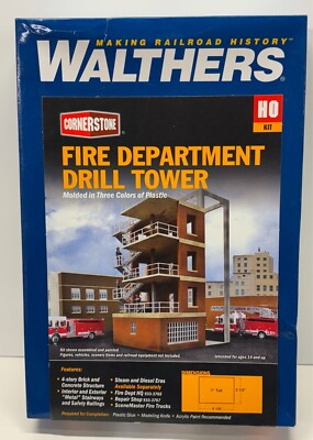 Walthers HO Fire Department Drill Tower Cornerstone Kit 933-3766. New!